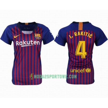 Koszulka FC Barcelona RAKITIC 4 Damska Domowe Stroje Piłkarskie 2018/19 Krótki Rękaw